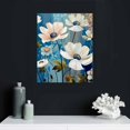 thumbnail image 4 of Nawypu  Lotus Flower Canvas Wall Art for Living Room White and Indigo Blue Floral Picture Wall Decor for Dining Room Bedroom Bathroom Kitchen Print Painting for Home Decorations, 4 of 4