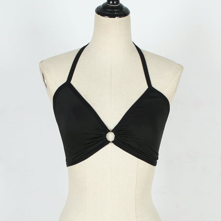 

nsendm Women s Leopard Hollow Out Back Bra Deep V Scalloped Strappy Bralette Big Bras Underwear Black Small