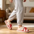 thumbnail image 6 of BERANMEY Bow Slippers for Women Cozy Plaid Womens Slippers Flat Slide Slippers Slip-On Lightweight Comfortable House Slippers Anti-slip Sole for Bedroom Indoor, 6 of 7