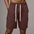 thumbnail image 2 of Caqnni Mens Loose-fit Casual Work Shorts Travel Casual Shorts Drawstring Shorts with Multi Pockets Summer Beach Jogging Leisure M-2XL (Coffee,M), 2 of 6