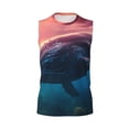 thumbnail image 6 of Lsque Sunshine Ocean Whale Print Men's Cotton Blend Sleeveless Muscle Shirts (S-3XL)- Moisture Wicking, Odor Protection, UPF 30+,3X-Large, 6 of 8