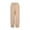 Khaki, variant on Womens Linen Pants Cotton Waist Crop Loose Colour Pure Pants Elastic With Pocket Casual Pants Summer Pants