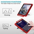 thumbnail image 5 of Dteck Heavy Duty Case For iPad 10.2" 7th Generation with Pencil Holder, Armor Defender Rugged Shockproof Kickstand Protective Hybrid Kids Child Proof Cover With PET Screen Protector, Red/Black, 5 of 11