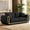Black, variant on Wiilayok 67" Luxury Velvet Chesterfield Loveseat, Mid Century Modern 2 Seat Couch with Thick Backrest, Gold Stainless Steel Trim, Beige and Gold for Living Room Office