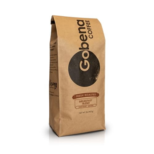 2lb Breakfast Blend Ground Coffee, Light Roast, 100% Arabica Specialty Coffee, 32 ounces, 2 pounds, Bulk Coffee
