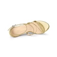thumbnail image 5 of BLISSFUL STEP Women's Shoes Strappy Stiletto Heels Ankle Strap Open Toe Party Dress Sandals Gold 5, 5 of 8