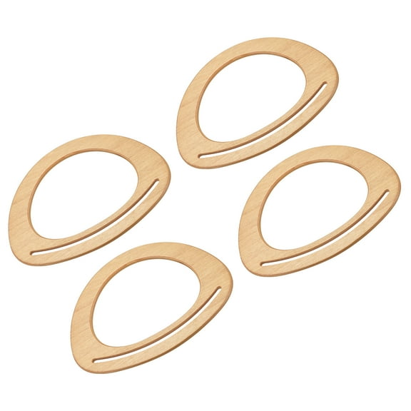 Uxcell 8.3" Wood Purse Handles D Shape Handbag Replacement for DIY Making, 4Pack Light Brown