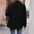 thumbnail image 4 of Womens Casual Loose Button Down Shirts Long Sleeve Solid Color Shirts Casual Pocket Coat Tops Womens Long Thermal Shirts Woman V Neck Tee Summer Tee Shirts for Women Short Sleeves Top And Shirts for, 4 of 5