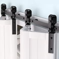 thumbnail image 2 of Luku 72" Bi-Fold Barn Door Hardware Kit for 4 Doors, Heavy Duty Black Sliding Track, 2 of 9