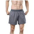thumbnail image 2 of Sentmoon Swim Trunks Men Breathable High Waist Running Shorts Straight Solid Color 2025 Summer Workout Shorts Side Pockets Athleisure for Vacation Trip Gray XXL, 2 of 7
