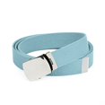 thumbnail image 1 of Hold'Em Military Canvas Webbing Belts for Men's Polished Silver Buckle Universal Heavy Duty Adjustable KEEP PANTS SNUG WITHOUT IRRITATING your skin - Light Blue, 1 of 2