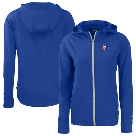 Women s Cutter & Buck Royal Texas Rangers Cooperstown Collection Daybreak Eco Recycled Full-Zip Hoodie Jacket