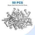 thumbnail image 3 of Uxcell 50 Pack Brazier Head Solid Aluminum Rivets, M4 Dia x 12mm Length Round Head Aluminum Boat Rivets for Repairing Boats, Machinery, Aircraft, Automobile Industry, 3 of 7