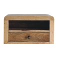 thumbnail image 1 of Artisan Furniture Solid Wood Chunky Oak-ish Floating Bedside, 1 of 9