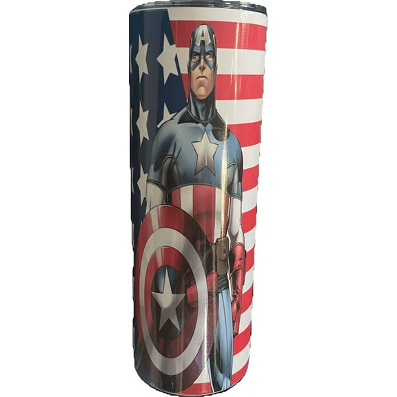 LisaB's World Fun Captain America 20 oz Stainless Steel Tumbler