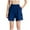 Blue, variant on Ltctricy Women's Hiking Cargo Shorts Plus Size Elastic High Waisted Knee Length Bermuda Shorts Summer Casual Shorts