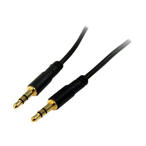 StarTech 3' Slim Stereo Audio Cable with 3.5mm Male Mini-Jack Connectors, 28 AWG
