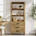 thumbnail image 4 of Fimind 70.9" Tall Bookshelf, Wood Bookcase with Shelf and Drawer for Home Office, Brown, 4 of 5