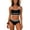 01-Black, variant on Womens Trendy High Waisted Bikini Sets Modest Sporty Two Piece Swimsuits Color Block High Cut Bathing Suits