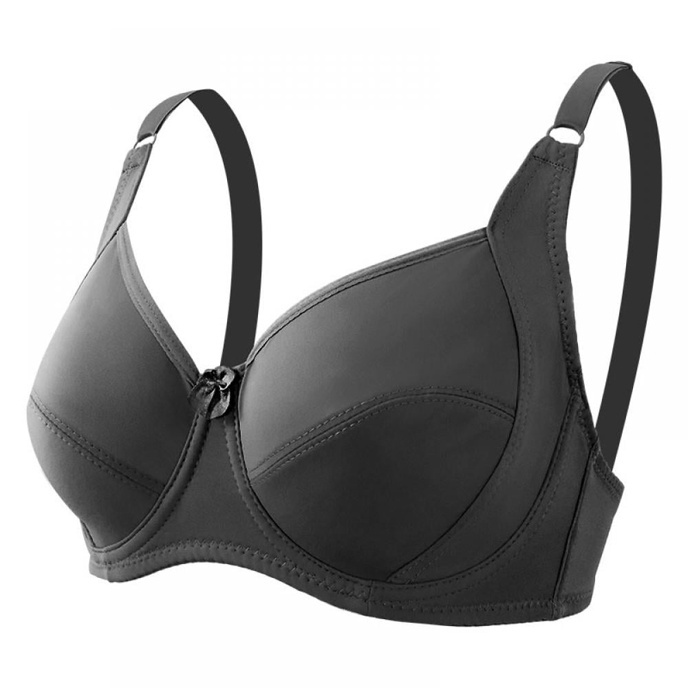 Women's Large D-Cup Seamless Gathering Bra Solid Color Smooth Soft  Breathable Chest Support Underwear Simple Daily Bralette, Full Coverage  T-Shirt