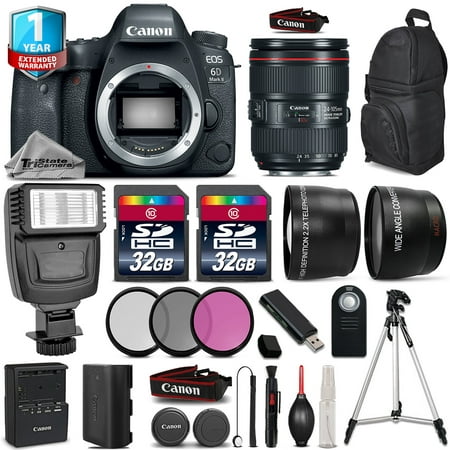 Canon EOS 6D Mark II Camera + 24-105mm USM + Flash +Filter Kit + 1yr (Best Deal On Canon 6d)