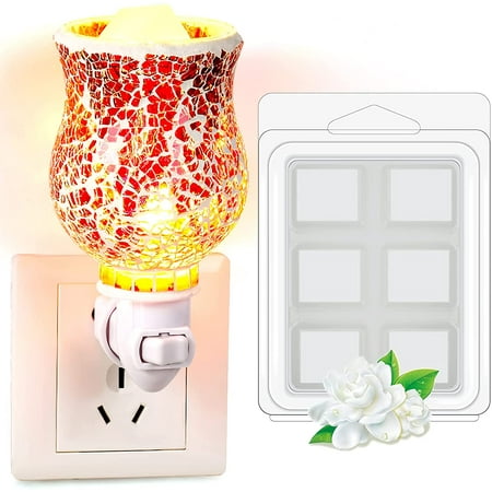Plug In Fragrance Wax Melt Warmers Mosaic Glass Electric Scented Candle Warmer Burner Tart Oil With 6 Cubes Jasmine Incense Maximum Scent Canada Plug In Fragrance Wax Melt Warmers, Tart Warmer Electric