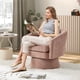 thumbnail image 5 of Rosa chenille swivel chair con almacenamiento space y wood frame para sala de estar, 5 of 8