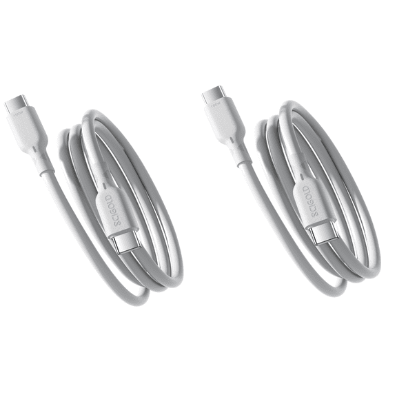 Scigold USB C to USB C Cable (3FT, 2Pack,White) ,100W Super Fast Charging Type-C Cablefor Apple and More