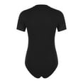 thumbnail image 2 of Miutii Men's Short Sleeve Undershirt One Piece Leotard Top Press Button Crotch Shirt Bodysuit Slim Black M, 2 of 6