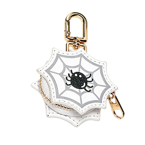 Clearance Under $5 | Halloween Spiderweb Purse Keychain Bag Charm Leather for Women