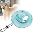 thumbnail image 4 of CHENjy Dog Sun Hat, Breathable Cotton Baseball Cap with Ear Holes, Adjustable Summer Bucket Hat for Small Medium Dogs Beach Outdoor, L,Green, 4 of 7