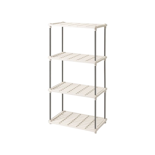 Estantería de 4 niveles, ventilada, organizador de trabajo ligero para cocina, despensa, baño, garaje, hogar, organización, estante multifuncional.