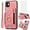 Pink, variant on Phone Case for iPhone 11 6.1 Wallet Cover with Screen Protector and Wrist Strap Lanyard RFID Credit Card Holder Ring Stand Cell Accessories iphone11case iPhone11 i Phone11 11s XI 11R Women Men Purple