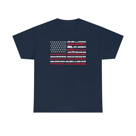 American Flag Patriotic Train Railroad Vintage T-Shirt, Model Old Retro Big Model Locomotive Gifts, Engineer Trains TShirt, Adult Unisex T-shirt