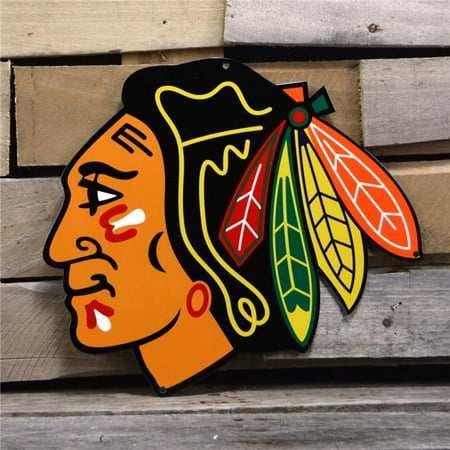 Authentic Street Signs 90205 12 in. Chicago Blackhawks Steel Logo