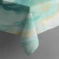 thumbnail image 5 of 52x52in(132x132cm) Square Tablecloth, Waterproof Polyester Table Cover, Wrinkle Resistant & Washable Fabric for Dining, Kitchen, Picnic, Turquoise Marble Pattern, 5 of 6