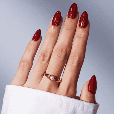 Ellie Vincy Press On Nails - Red Cat Eye Nails, Short Pointed Almond Shape, Reusable Nails in 15 Sizes - 30 Nail Kit with Glue and Sticky Tabs