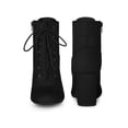 thumbnail image 4 of BLISSFUL STEP Women's Ankle Boots Faux Suede Chunky Heel Lace Up Side Zip Round Toe Booties Black 7, 4 of 4