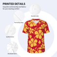 thumbnail image 5 of Rocae Red Vintage Flowers for Breathable Men's Baseball T-Shirt Fashionable Casual Baseball Jersey, Moisture-wicking Sportswear Small, 5 of 9