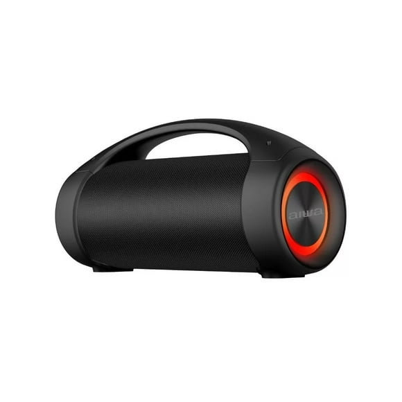 Bocina Portátil Aiwa AWS600BT Cilíndrica Negro, 600W, Bluetooth, USB, Resistente al Agua, Con Luces LED