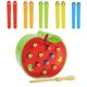 thumbnail image 2 of Juego de madera para atrapar gusanos, juego magnético suave para regalos navideños para niños (manzana), 2 of 6