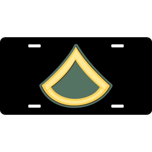 U.S. Army E-3 Private 1st Class License Plate