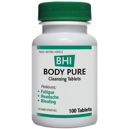 BHI Body Pure Cleansing Tablets, Natural Homeopathic, 100 Tabs