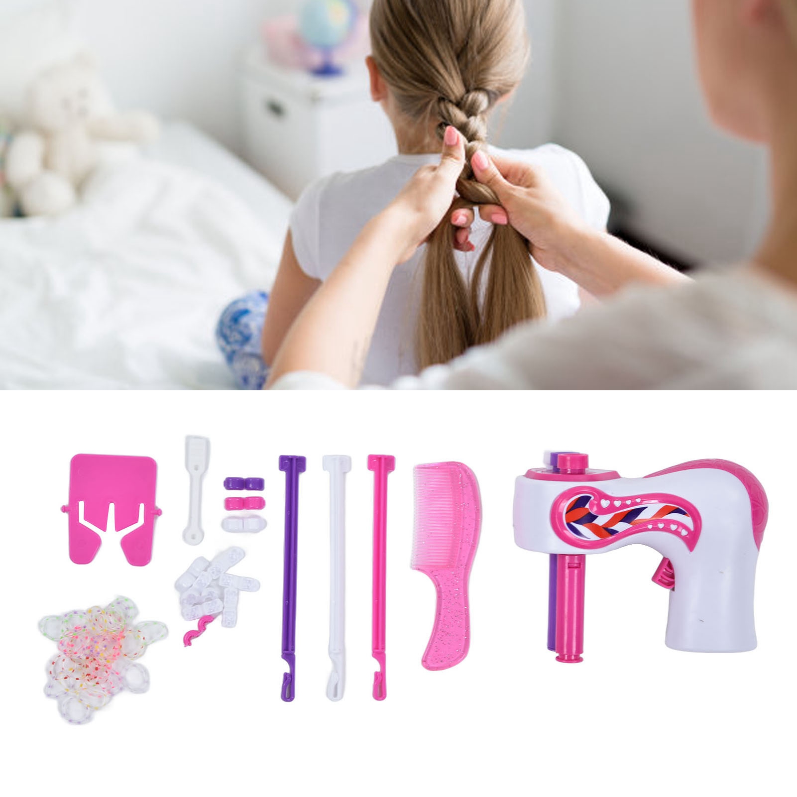 Machine à Tresser Les Cheveux Pour Fille - Kit Créatif Avec 3 Styles De Tresses, Rubans Et Perles, Cadeau Idéal