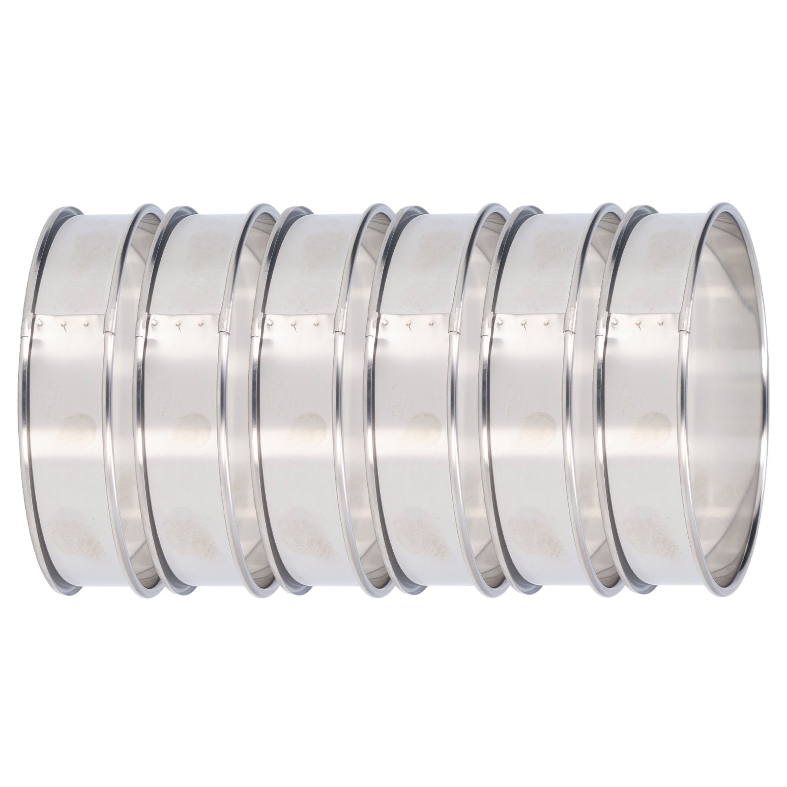 6-Pack Stainless Steel Baking Rings - Non-Stick English Muffin & Crumpet Molds, 8cm Round Cooking Rings For Eggs, Tarts, Burgers