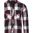 thumbnail image 3 of Men's Casual Plaid Flannel Woven Long Sleeves Button Down Shirt, 3 of 4