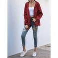 thumbnail image 2 of Women'S Raincoats Waterproof Windproof Adjustable Windbreaker Rain Jackets Hooded with Pockets Wine Red XL, 2 of 7