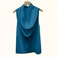 thumbnail image 3 of Women's Satin Cowl Neck Blouse Elegant Sleeveless Business Casual Tank Top Tshirts Summer Solid Color Office Work Shirts, 3 of 8