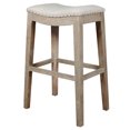 thumbnail image 2 of Benzara Upholstered Barstool, Stone Wash Brown-Color:Rustic Java Brown, 2 of 5