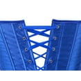 thumbnail image 5 of Women's Satin Corsets Top Plus Size Gothic Overbust Corset Lace up Vintage Bustier Corset Blue Size XL, 5 of 5